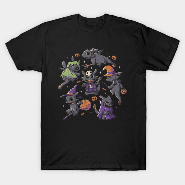 Halloween Dragons Cute Spooky Night Furys T-Shirt by eduely